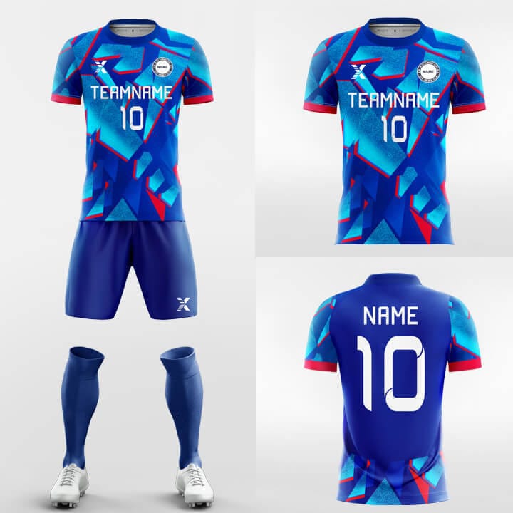 XTeamwear Soccer Uniforms Blue Ice - Custom Soccer Jerseys Kit Sublimated Design