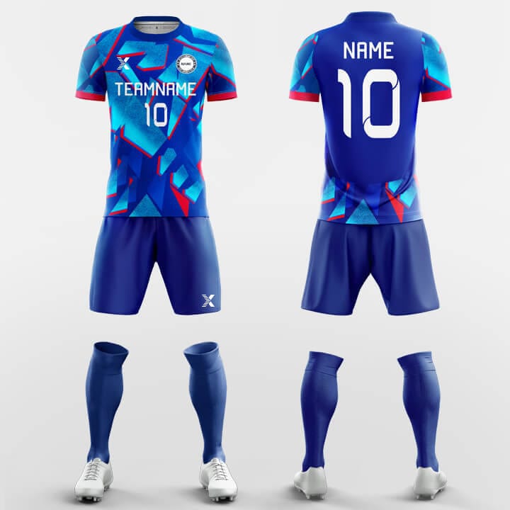 XTeamwear Soccer Uniforms Blue Ice - Custom Soccer Jerseys Kit Sublimated Design