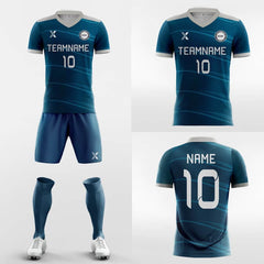 XTeamwear Soccer Uniforms Blue Ink - Custom Soccer Jerseys Kit Sublimated Design