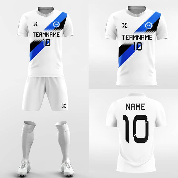 XTeamwear Soccer Uniforms Blue Ribbon - Custom Soccer Jerseys Kit Sublimated Design