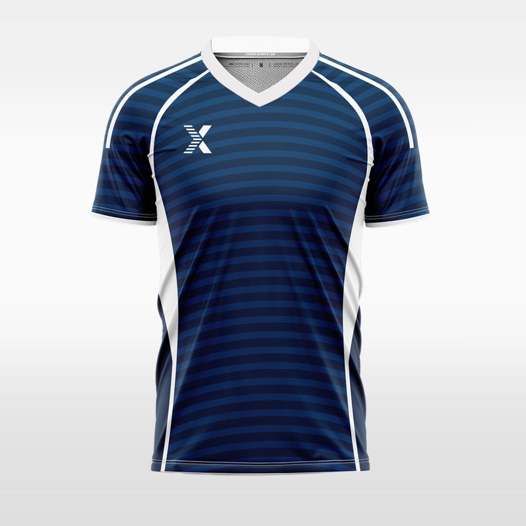 XTeamwear Soccer Uniforms blue / S Arrange horizontal lines - Custom Soccer Jerseys Kit Sublimated for Team