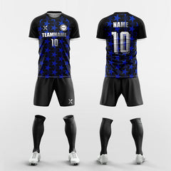XTeamwear Soccer Uniforms blue / S Custom Soccer Kit – Five-Pointed Star Pattern & Modern Fit (Jersey, Shorts & Socks)