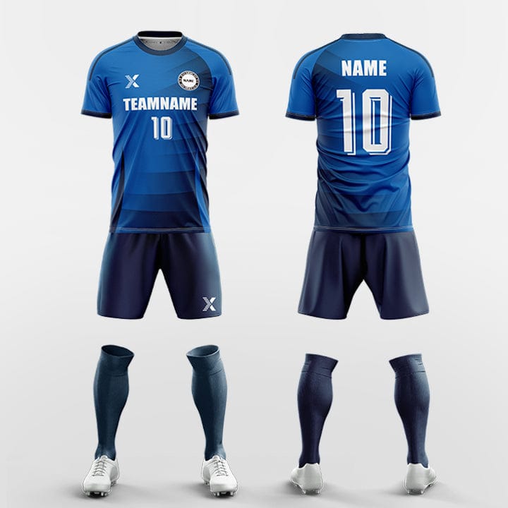 XTeamwear Soccer Uniforms blue / S diagonal gradient pattern - Custom Soccer Jerseys Kit Sublimated for Team