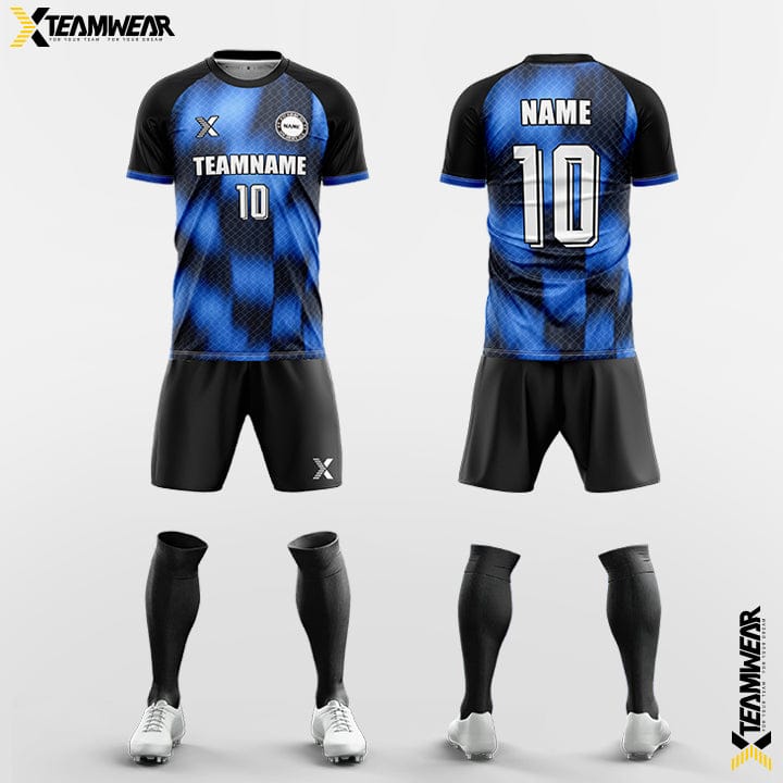 XTeamwear Soccer Uniforms Blue / S diamond check camouflage - Custom Soccer Jerseys Kit Sublimated for Team