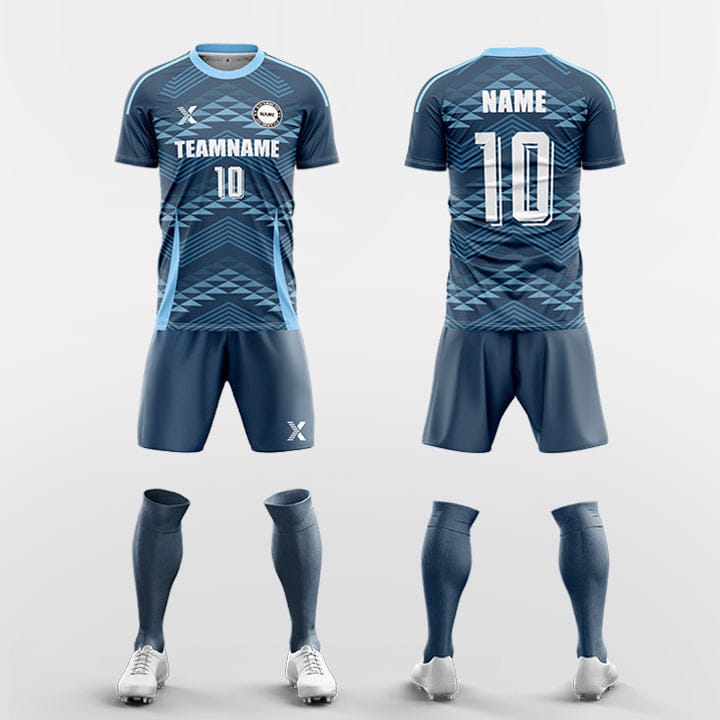 XTeamwear Soccer Uniforms blue / S diamond pattern interweaving - Custom Soccer Jerseys Kit Sublimated for Team