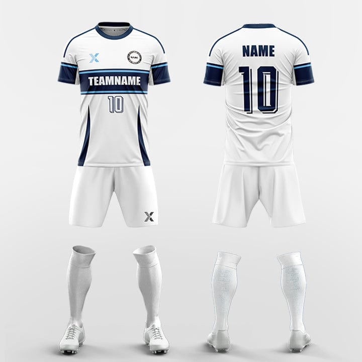 XTeamwear Soccer Uniforms Blue / S Double horizontal stripes - Custom Soccer Jerseys Kit Sublimated for Team