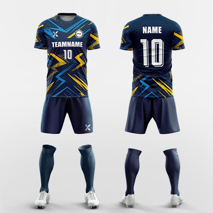 XTeamwear Soccer Uniforms Blue / S Dynamic electric texture - Custom Soccer Jerseys Kit Sublimated for Team