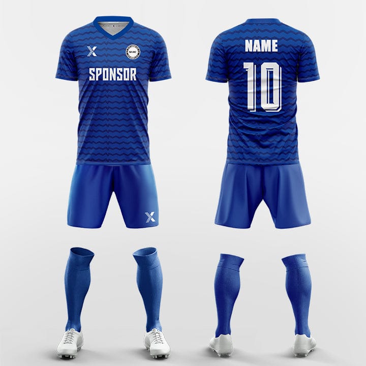 XTeamwear Soccer Uniforms blue / S electrocardiogram - Custom Soccer Jerseys Kit Sublimated for Team