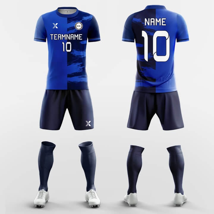 XTeamwear Soccer Uniforms Blue / S Half Splicing - Custom Soccer Jerseys Kit Sublimated for Team FT260307S