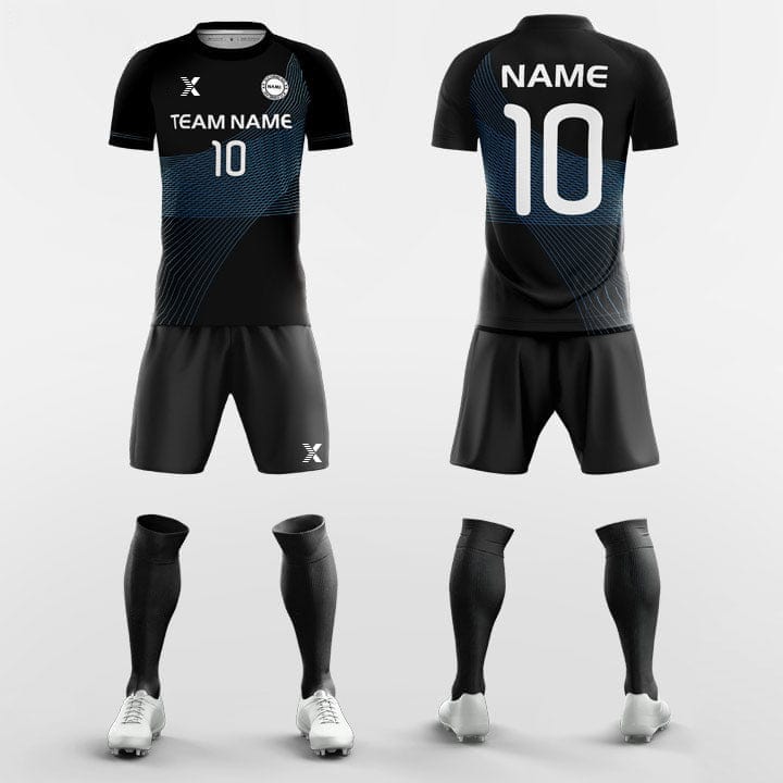 XTeamwear Soccer Uniforms Blue / S Moire Pattern - Custom Soccer Jerseys Kit Sublimated for League