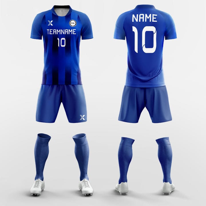 XTeamwear Soccer Uniforms Blue / S Stripe - Custom Soccer Jerseys Kit Sublimated for Club
