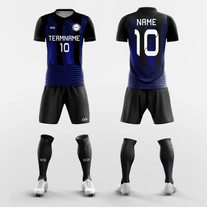 XTeamwear Soccer Uniforms Blue / S Tetris - Sublimated Design Custom Soccer Jerseys Set