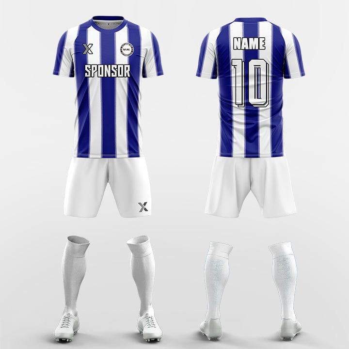 XTeamwear Soccer Uniforms blue / S Three-color ribbon- Custom Soccer Jerseys Kit Sublimated for Team