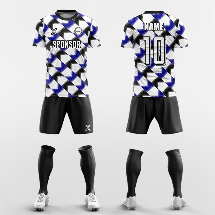 XTeamwear Soccer Uniforms blue / S Two-color zebra stripes  - Custom Soccer Jerseys Kit Sublimated for Team