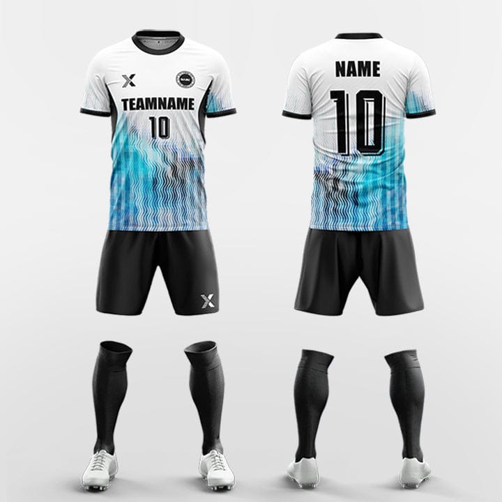 XTeamwear Soccer Uniforms blue / S Water flows without form - Custom Soccer Jerseys Kit Sublimated for Team