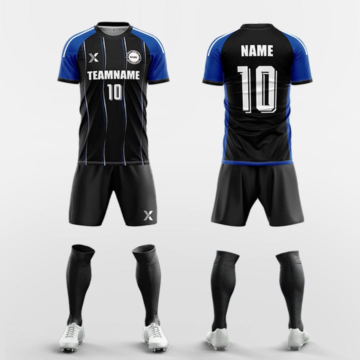 XTeamwear Soccer Uniforms Blue / S wavy water droplet lines - Custom Soccer Jerseys Kit Sublimated for Team