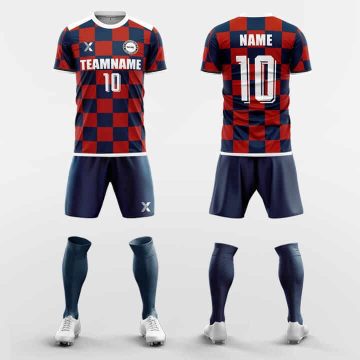 XTeamwear Soccer Uniforms Checkerboard-Custom Soccer Jerseys Kit Sublimated Design