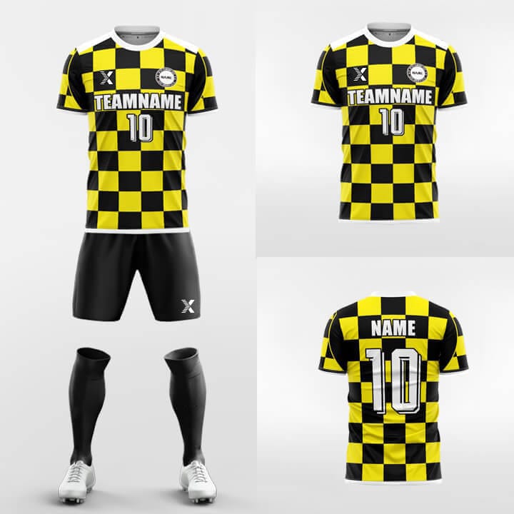XTeamwear Soccer Uniforms Checkerboard-Custom Soccer Jerseys Kit Sublimated Design