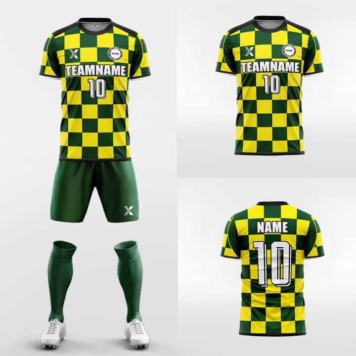 XTeamwear Soccer Uniforms Checkerboard-Custom Soccer Jerseys Kit Sublimated Design