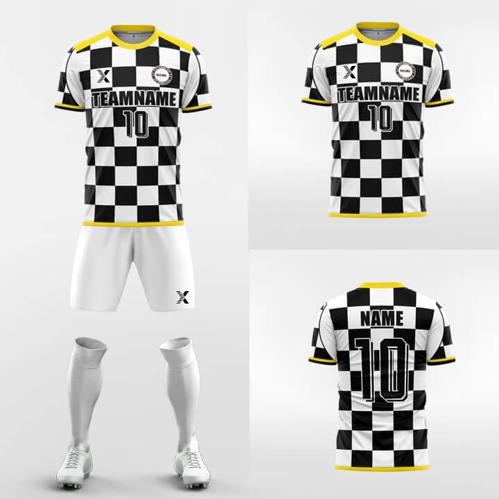 XTeamwear Soccer Uniforms Checkerboard-Custom Soccer Jerseys Kit Sublimated Design