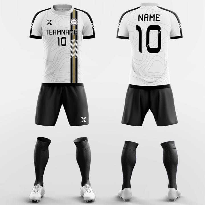 XTeamwear Soccer Uniforms Classic Black Contour - Custom Soccer Jerseys Kit Design