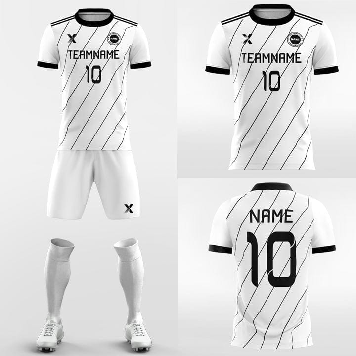 XTeamwear Soccer Uniforms Classic Black Striped - Custom Soccer Jerseys Kit  Design