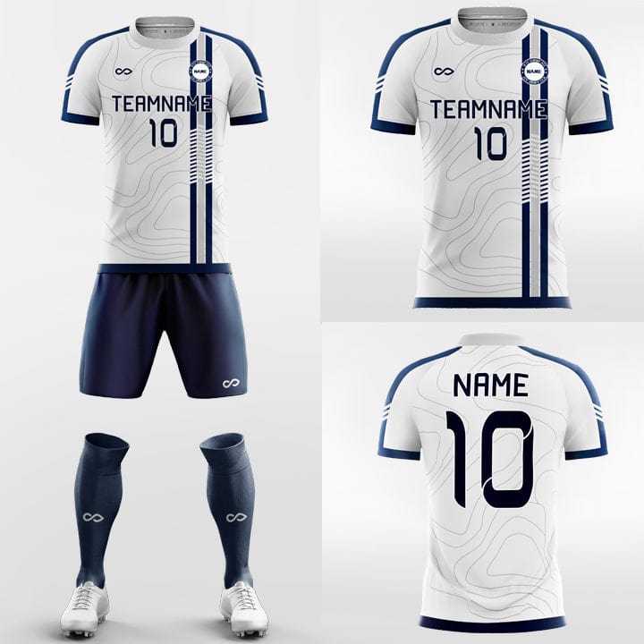 XTeamwear Soccer Uniforms Classic Blue Contour - Custom Soccer Jerseys Kit Design