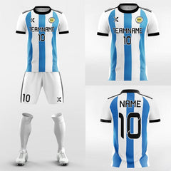 XTeamwear Soccer Uniforms Classic Stripe - Custom Soccer Jerseys Kit Sublimated for Youth