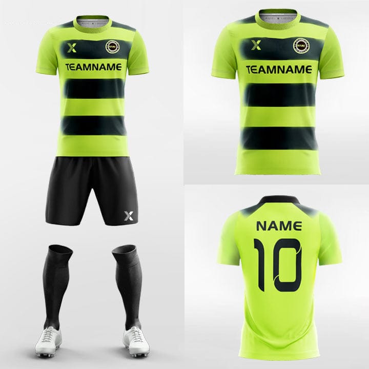 XTeamwear Soccer Uniforms Contrast Striped - Custom Soccer Jerseys Kit Sublimated for Kids