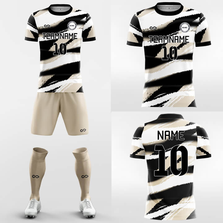 XTeamwear Soccer Uniforms Cream - Custom Sublimation Short Sleeve Soccer Kits