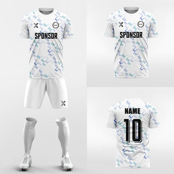 XTeamwear Soccer Uniforms Cross Square Pattern  - Custom Soccer Jerseys Kit Sublimated for Team