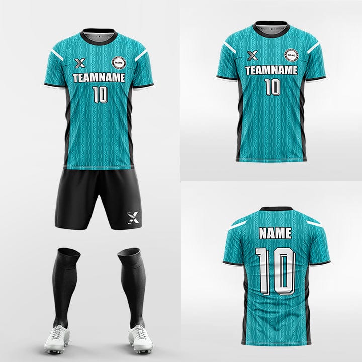 XTeamwear Soccer Uniforms Custom Soccer Jersey Kit – Crew Neck with Geometric Texture