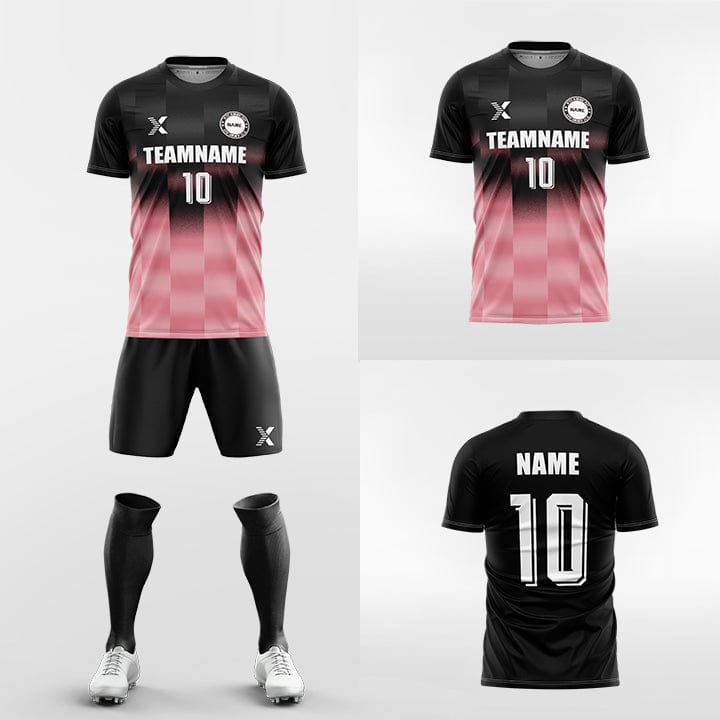 XTeamwear Soccer Uniforms Custom Soccer Kit – Dynamic Striped Pattern (Jersey, Shorts & Socks)