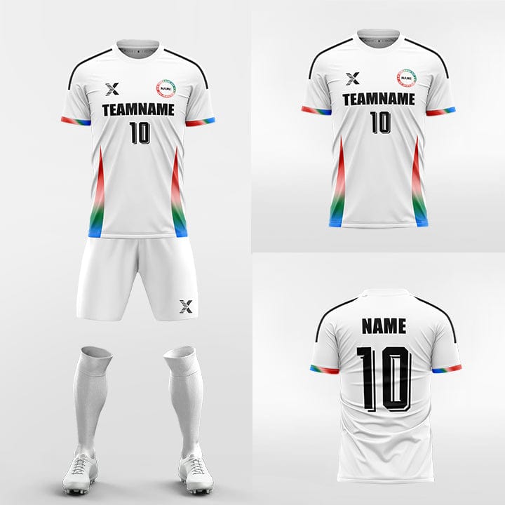 XTeamwear Soccer Uniforms Custom Soccer Kit – Gradient Stripe Jersey with Shorts & Socks