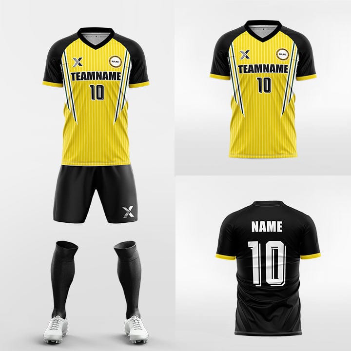 XTeamwear Soccer Uniforms Custom Soccer Kit – Vertical Gradient Stripe Jersey with Shorts & Socks