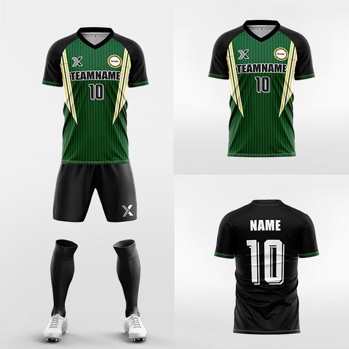 XTeamwear Soccer Uniforms Custom Soccer Kit – Vertical Gradient Stripe Jersey with Shorts & Socks