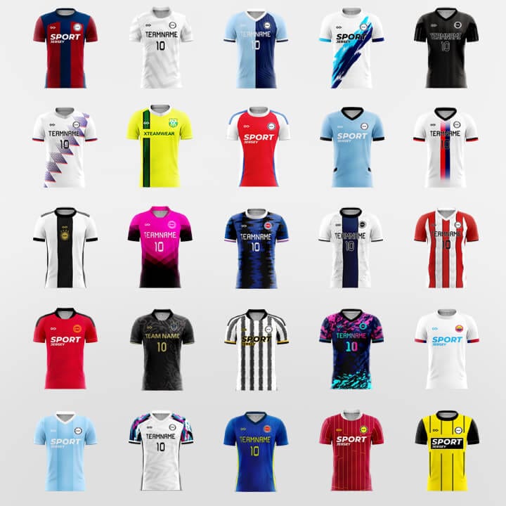 XTeamwear Soccer Uniforms Customized Continent - Custom Soccer Team Uniform Pack List Design