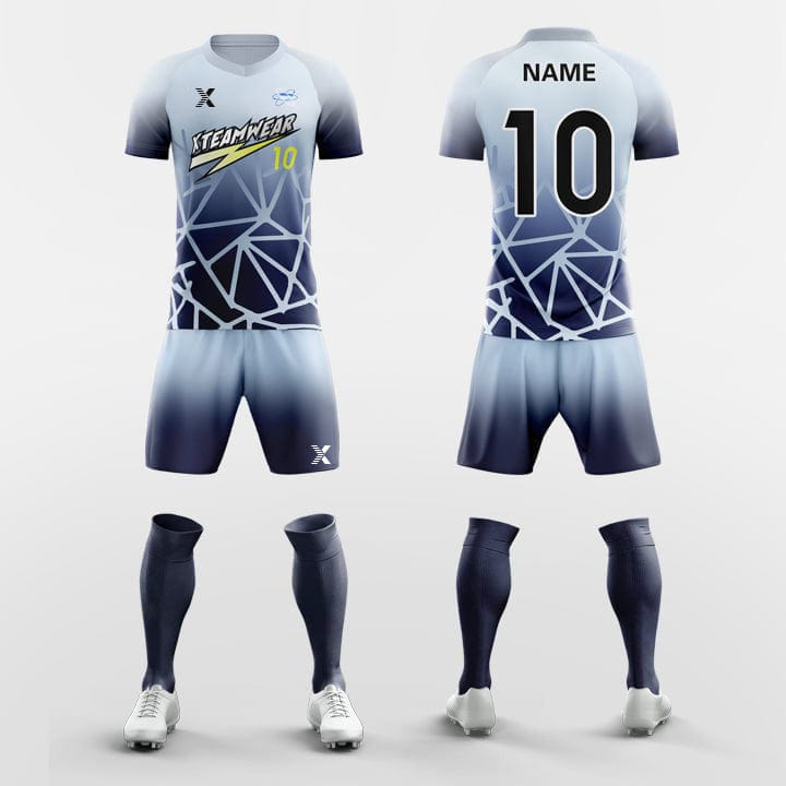 XTeamwear Soccer Uniforms Cyan / S Geometric Pattern - Custom Soccer Jerseys Kit Sublimated for Youth