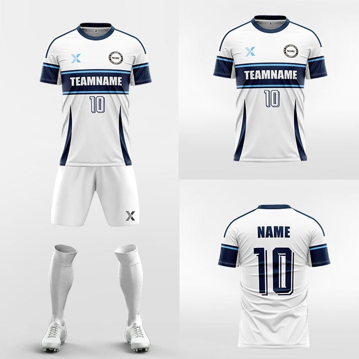 XTeamwear Soccer Uniforms Double horizontal stripes - Custom Soccer Jerseys Kit Sublimated for Team