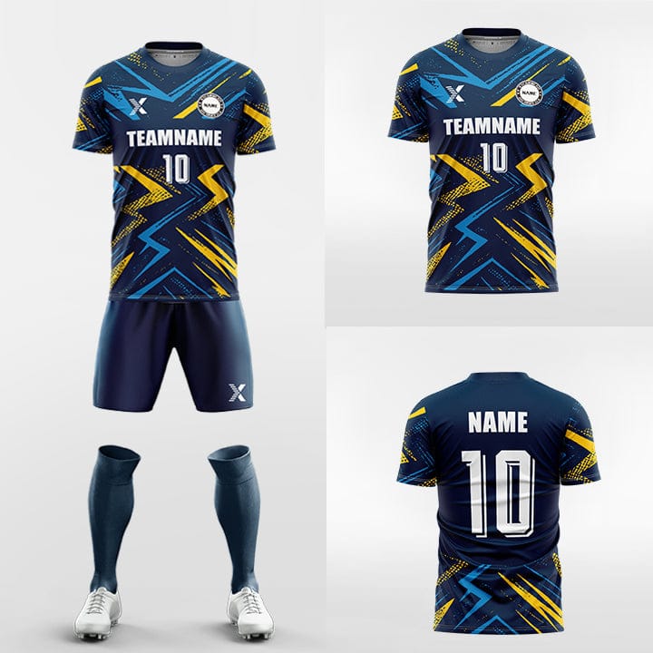 XTeamwear Soccer Uniforms Dynamic electric texture - Custom Soccer Jerseys Kit Sublimated for Team