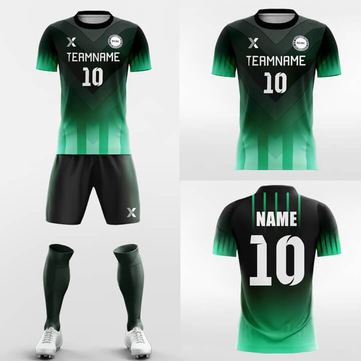 XTeamwear Soccer Uniforms Emerald Green - Custom Soccer Jerseys Kit Sublimated Design