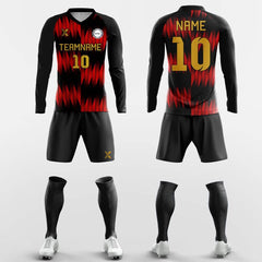 XTeamwear Soccer Uniforms Fire - Custom Club Soccer Uniforms Long Sleeve Sublimated