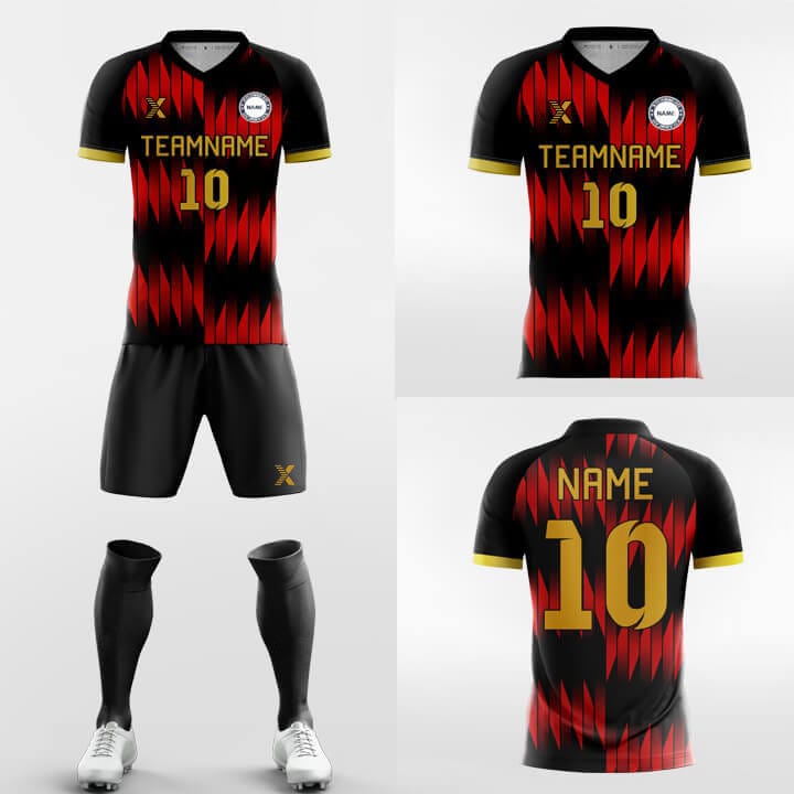 XTeamwear Soccer Uniforms Fire - Custom Soccer Jerseys Kit Sublimated Design