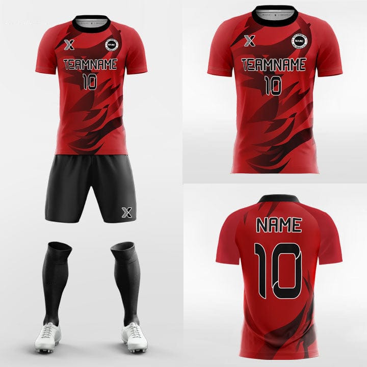 XTeamwear Soccer Uniforms Fire Graphic - Custom Soccer Jerseys Kit Sublimated for Youth
