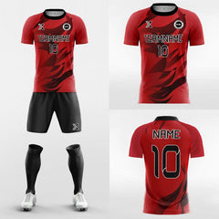 XTeamwear Soccer Uniforms Fire Graphic - Custom Soccer Jerseys Kit Sublimated for Youth