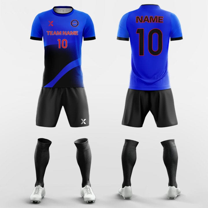 XTeamwear Soccer Uniforms Fluorescent Blue / S Shadow - Custom Soccer Jerseys Kit Sublimated for High School
