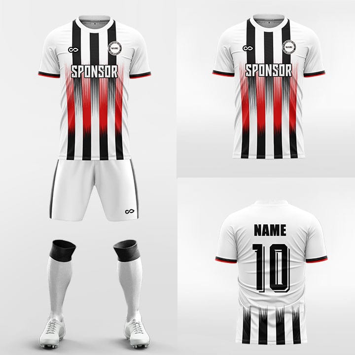 XTeamwear Soccer Uniforms Four vertical stripes - Custom Soccer Jerseys Kit Sublimated for Team