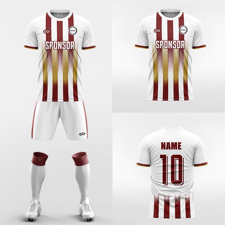 XTeamwear Soccer Uniforms Four vertical stripes - Custom Soccer Jerseys Kit Sublimated for Team