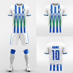 XTeamwear Soccer Uniforms Four vertical stripes - Custom Soccer Jerseys Kit Sublimated for Team