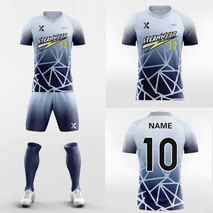 XTeamwear Soccer Uniforms Geometric Pattern - Custom Soccer Jerseys Kit Sublimated for Youth